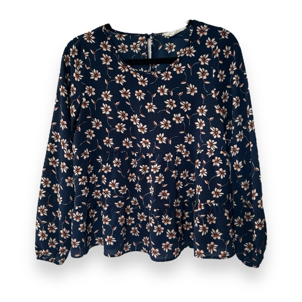 3/$20 💥‎ Hippie Rose Floral Print Tiered Ruffle Flowy Blouse